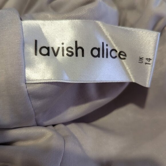 Lavish Alice * Signature Silver Iridescent Sequin Midi Dress * Size 10 - Picture 9 of 9